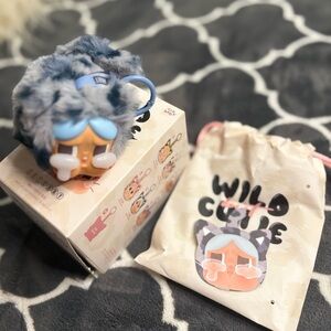 Wild Cute Blue and Gray Furry Keychain